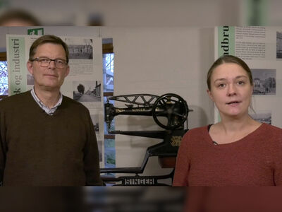 Mareike Haak, Eventkoordinationsassistenz im Oldenburger Wallmuseum, Steen Chr. Steensen, Entwicklungsberater am HistorieLab in Jelling. Foto: Poul Kjær Lauridsen