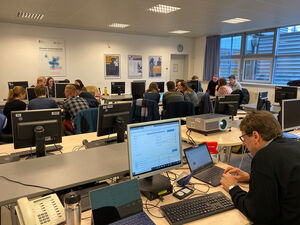 Studierende beim SAP Planspiel. Foto: Prof. Dr. Ladwig