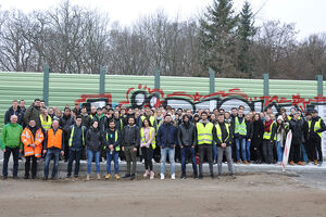 90 Erstsemester der Architektur und des Bauingenieurwesens besuchten die Baustelle auf der A1. Foto: TH Lübeck