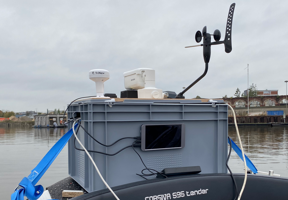 Messfahrt Trave Darstellung des Prototypen während der Messfahrt auf der Trave in Lübeck