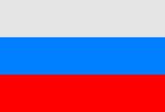 Russische Flagge: längsgestreift weiß-blau-rot