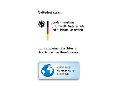 Logos zeigen Bundesadler mit Schriftzug und Logo Nationale Klimaschutz Initiative